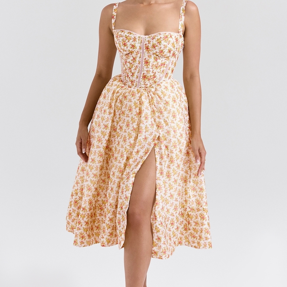 ✨️HOST PICK✨️ House Of Cb Womens Kelly Floral Print Corset Dress